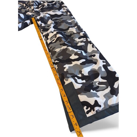 Arctix Ski Snow Pants Kids Black Grey White Camo Reinforced Knees Seat Size L - Picture 5 of 11